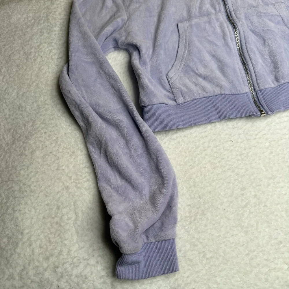 Dolls Kill X BRATZ Lavender Velour Cropped Full Zip Sweater S Y2K Streetwear EUC